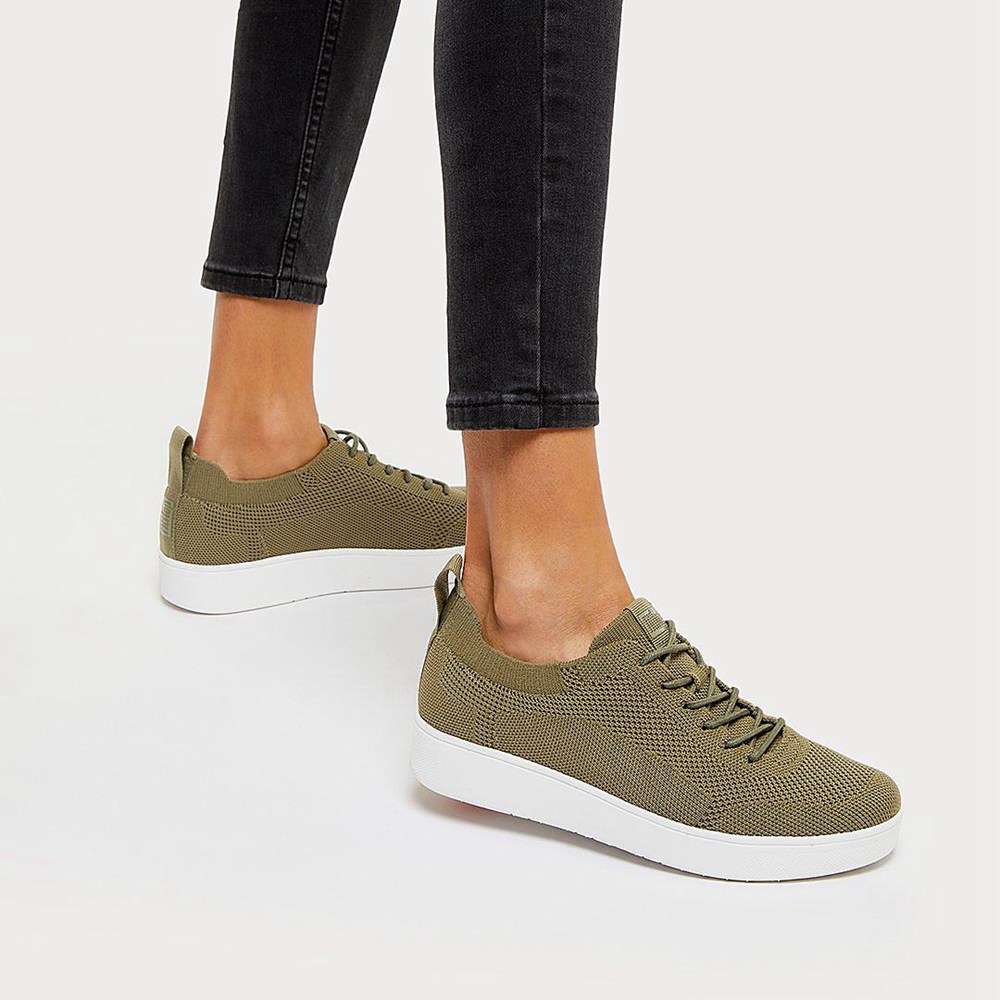 Fitflop Womens Sneakers - Rally Airyknit - Olive Green - 619-KBWFLZ